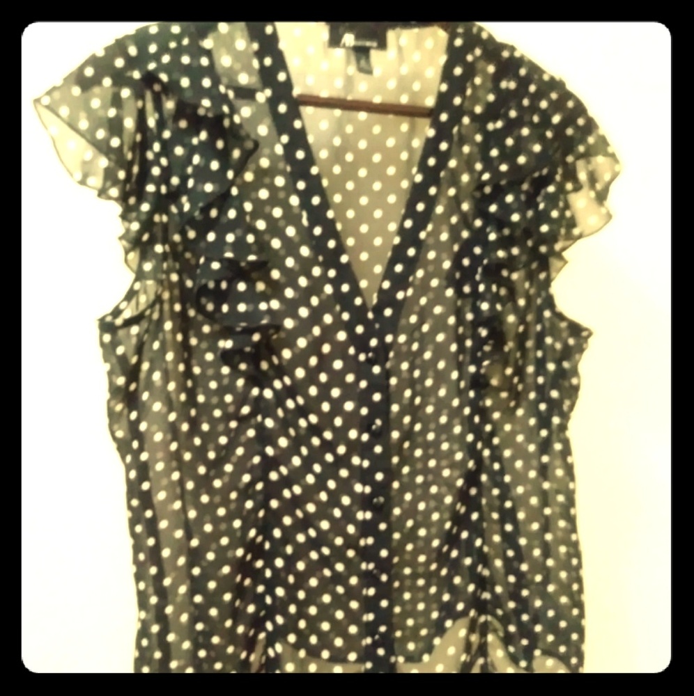AB studio polka dot blouse